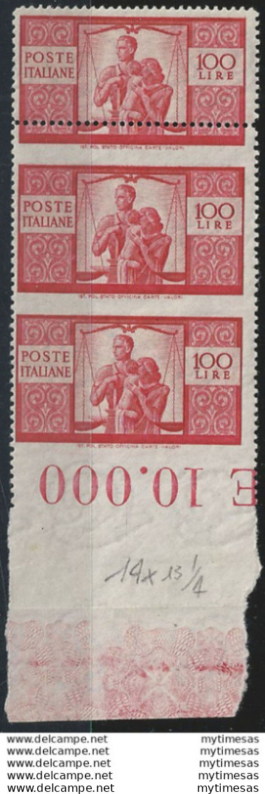 1945 Italia Democratica Var. L. 100 MNH Sass N. 565asb - 1946-60: Ungebraucht