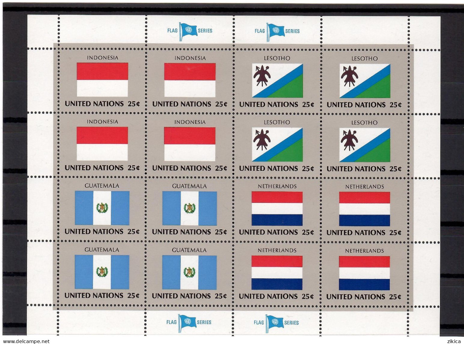 1989 Flags Of Member Nations - Indonesia,Lesotho,Guatemala,Netherlands / Holland.M/S - MNH** - Unused Stamps