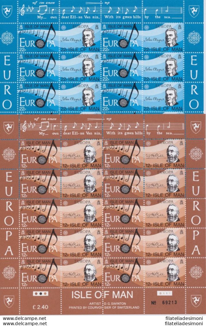 1985 EUROPA CEPT Isola Di Man 2  Minifogli &quot;Musica&quot; MNH** - Other & Unclassified