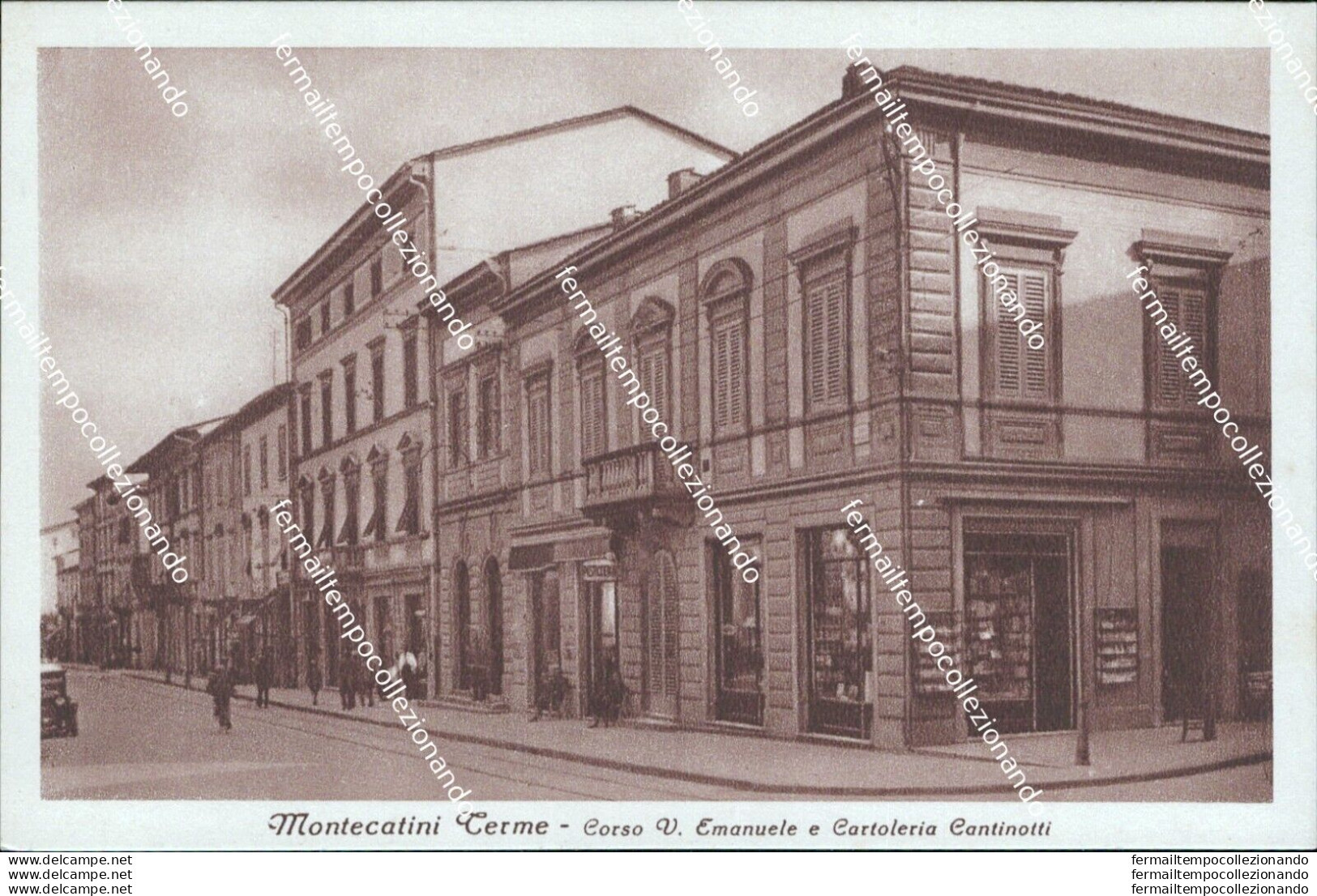 Bc301 Cartolina Montecatini Terme Corso Vittorio Emanuele E Cartoleria Cantinott - Messina