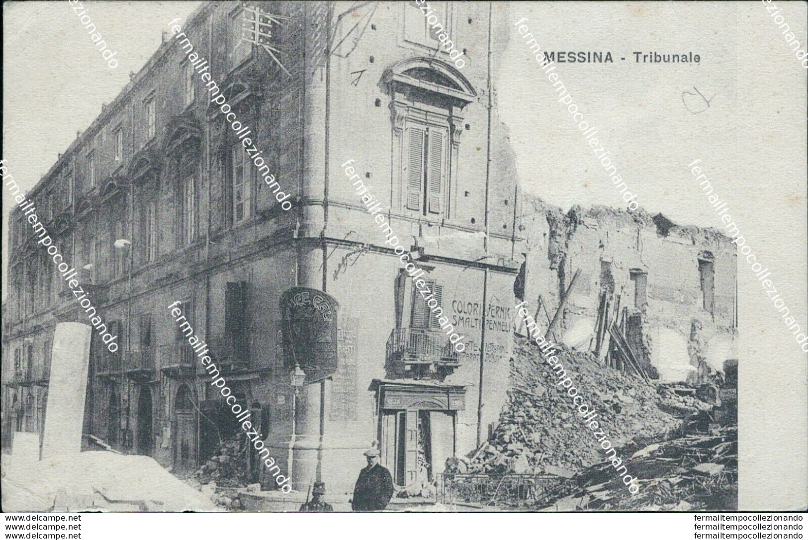 Z652  Cartolina Messina Citta' Tribunale 1917 - Messina