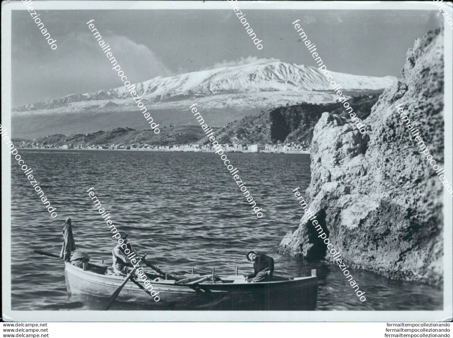 Bm545 Cartolina Taormina Il Mare E L'etna Provincia Di Messina - Messina