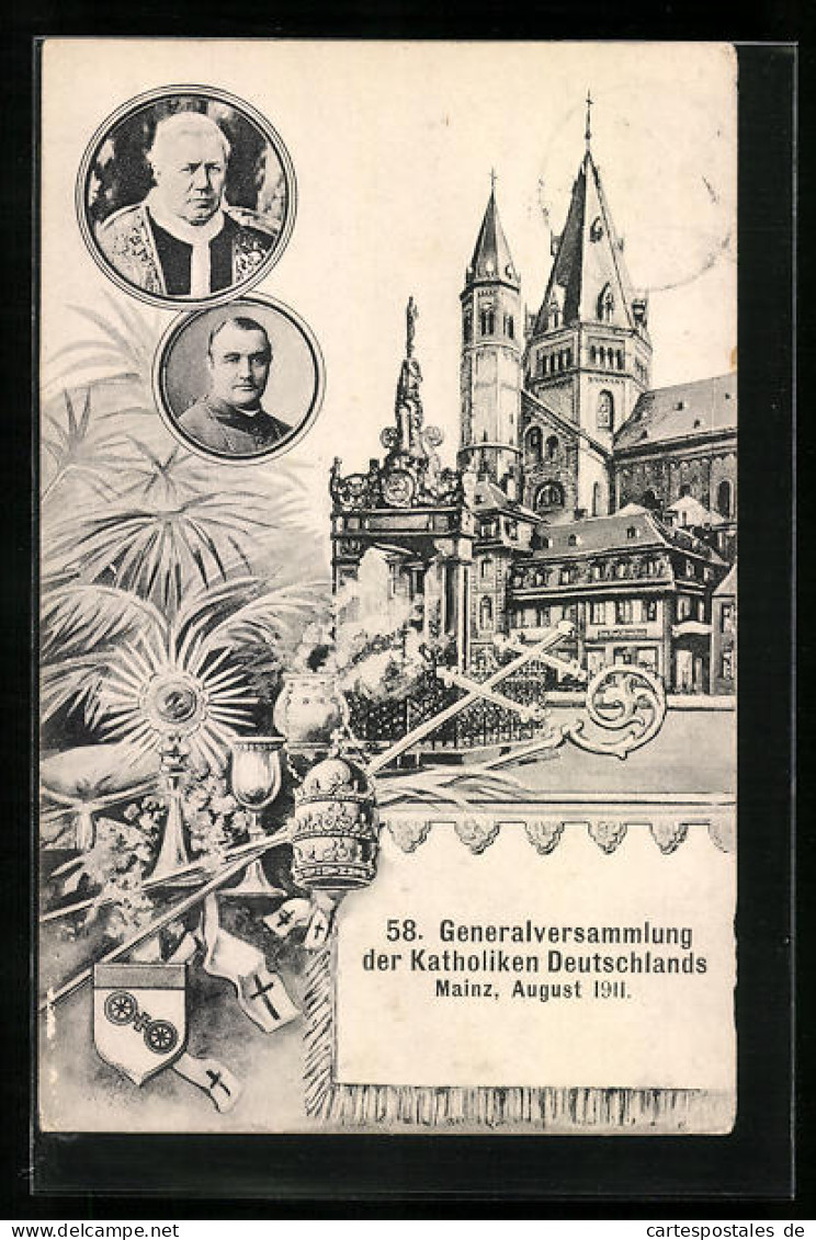 AK Mainz, 58. Generalversammlung Der Katholiken Deutschlands 1911, Ortspartie  - Andere & Zonder Classificatie