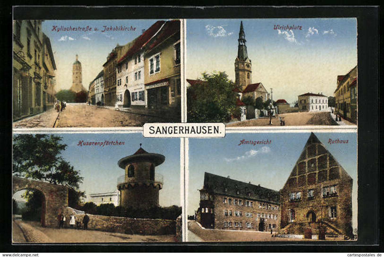 AK Sangerhausen, Kylischestrasse Und Jakobikirche, Husarenpförtchen, Ulrichplatz  - Sangerhausen