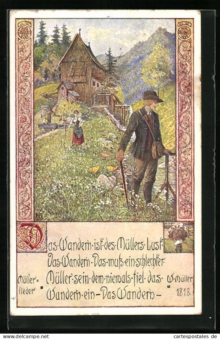AK Rottmarbaude Mit Frau Und Einem Wanderer, 1912  - Pfadfinder-Bewegung