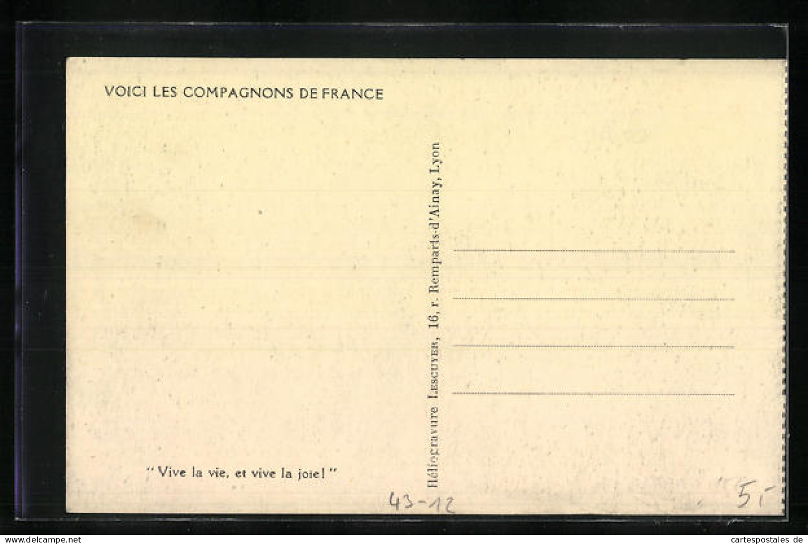 AK Les Compagnons De France, Französische Pfadfinder  - Padvinderij