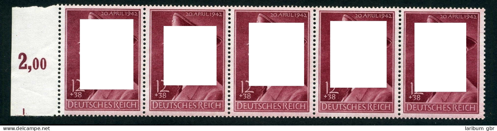 Deutsches Reich 813 Y Postfrisch Waag. 5er Streifen #HS039 - Autres & Non Classés