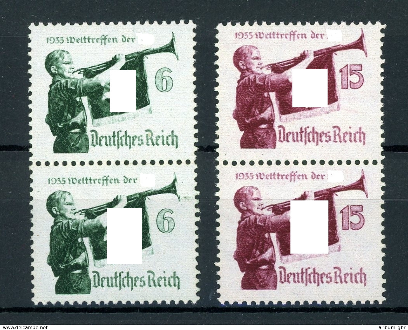 Deutsches Reich Senkr. Paar 584-585 Y Postfrisch #HS033 - Otros & Sin Clasificación