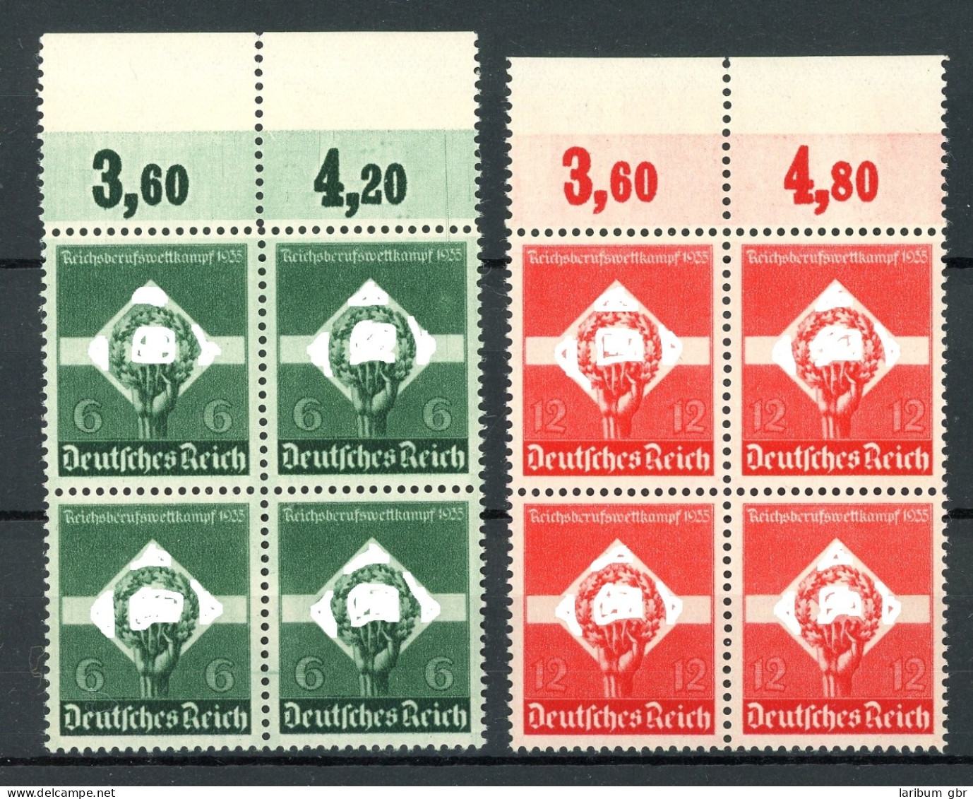 Deutsches Reich 4er Blöcke 571x + 572y Postfrisch Oberrand #GJ363 - Autres & Non Classés