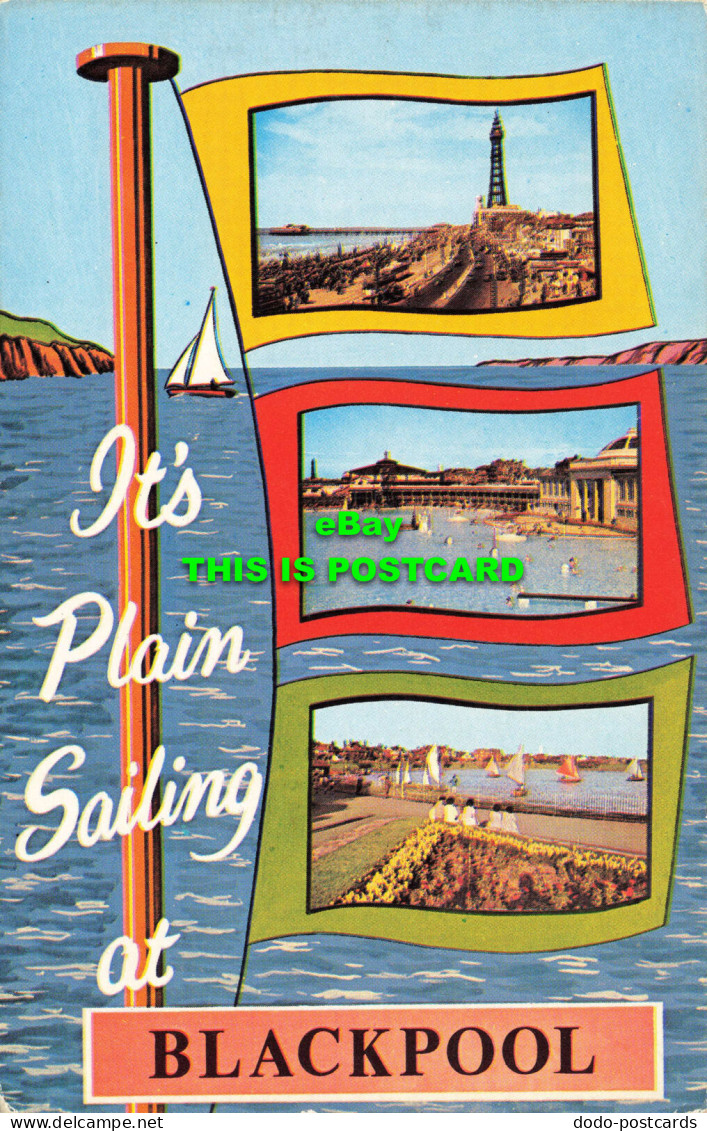 R574671 Its Plain Sailing At Blackpool. Sanderson And Dixon. Plastichrome. Colou - World