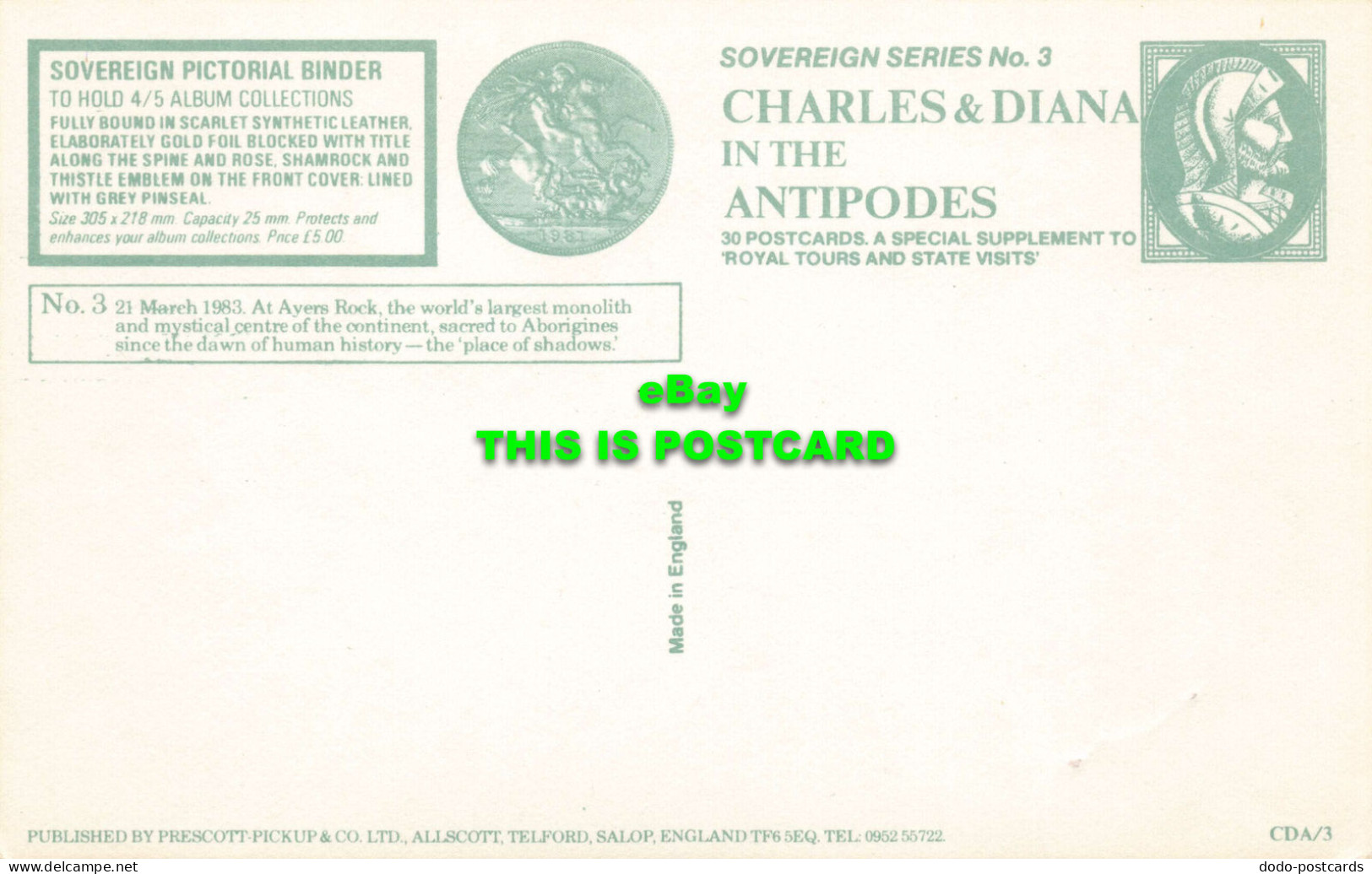 R575013 No. 3. 1983. At Ayers Rock. Sovereign Series No. 3. Charles And Diana In - World