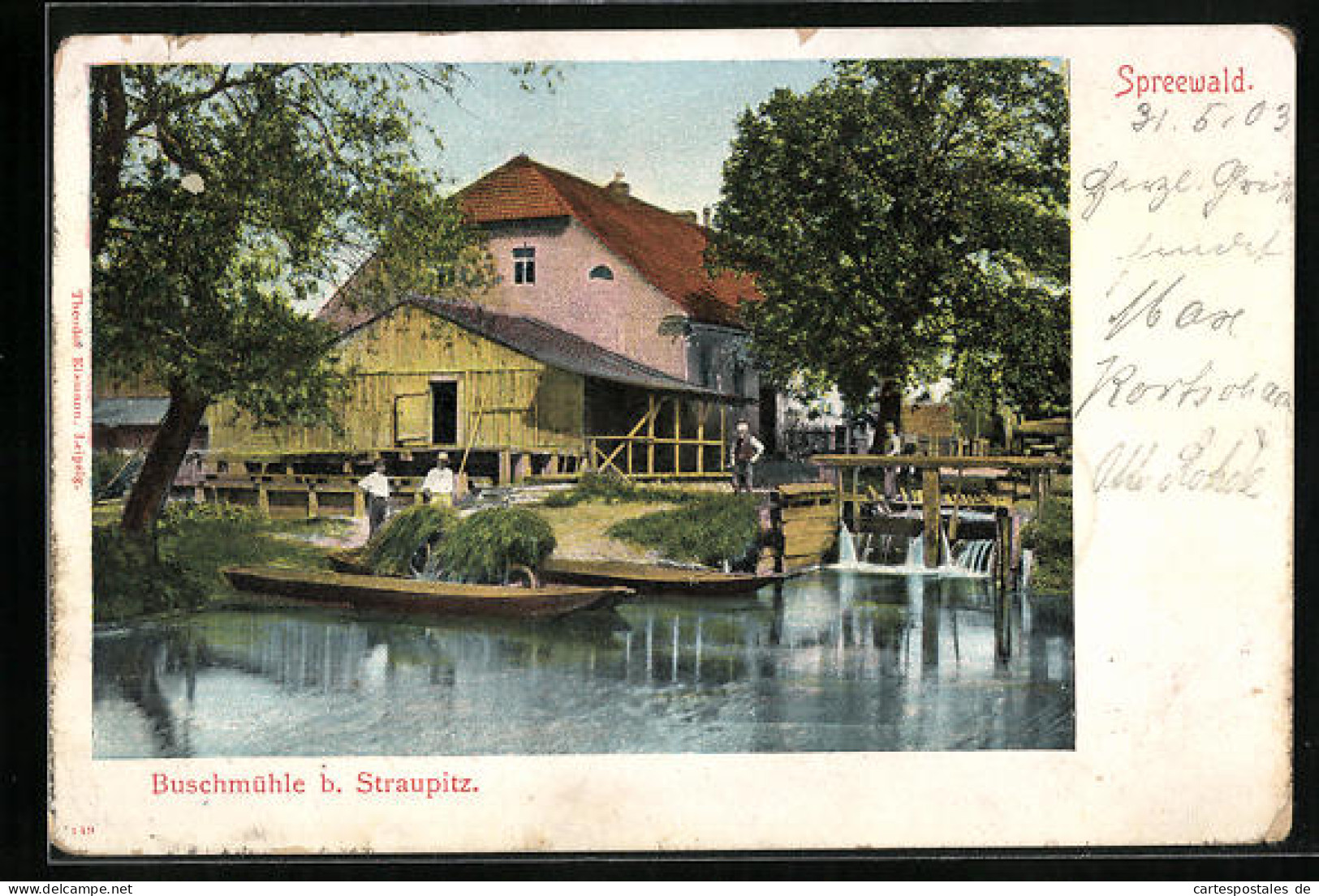 AK Straupitz /Spreemühle, Gasthaus Zur Buschmühle  - Straupitz