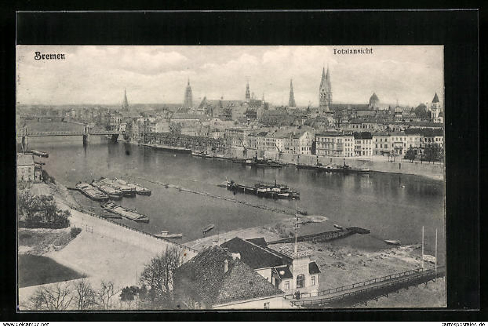 AK Bremen, Totalansicht Mit Hafen  - Bremen