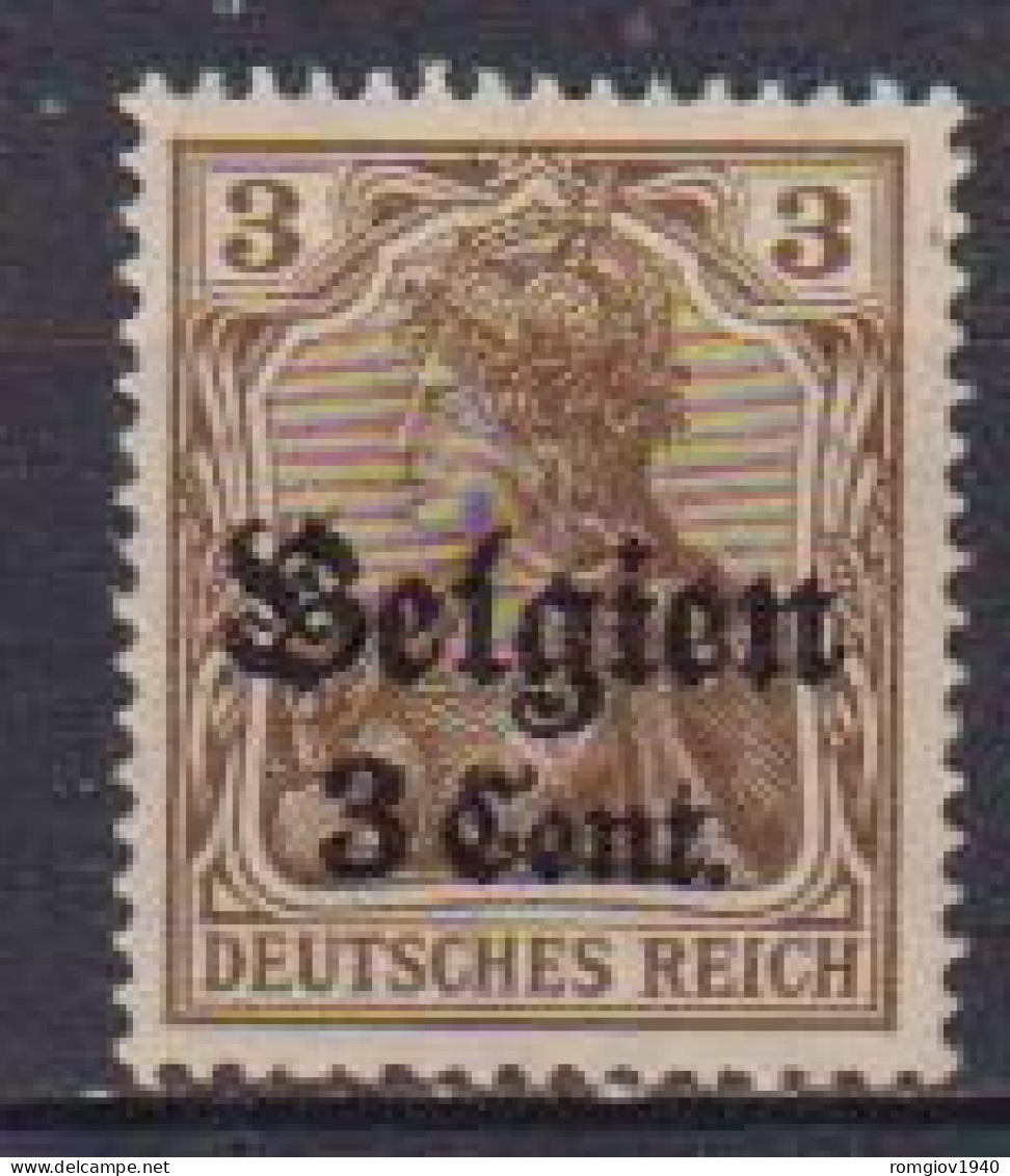 GERMANIA REICH OCCUPAZIONE TEDESCA BELGIO 1914 UNIF. 11    MLH  VF - Andere & Zonder Classificatie