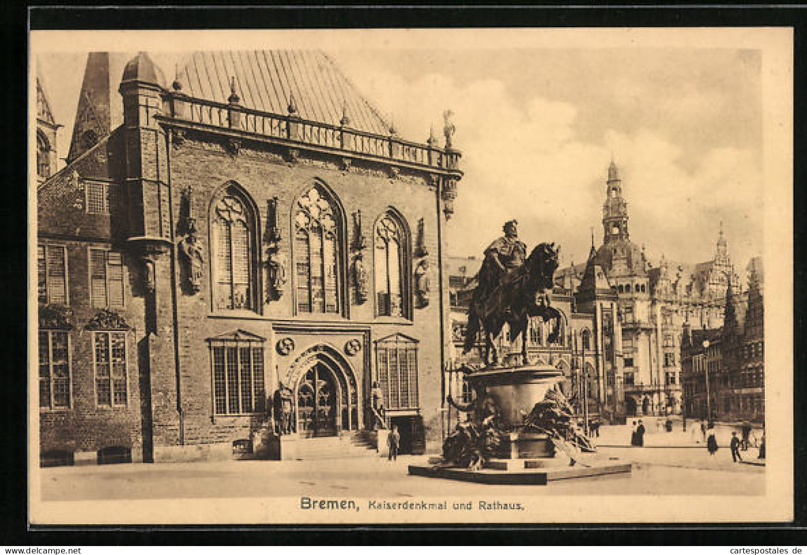 AK Bremen, Kaiserdenkmal Und Rathaus  - Bremen