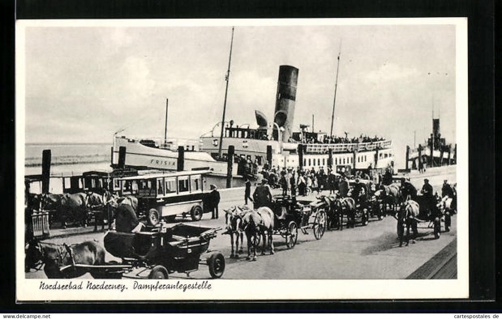 AK Norderney, Dampferanlegestelle Mit Dampfer Frisia  - Norderney