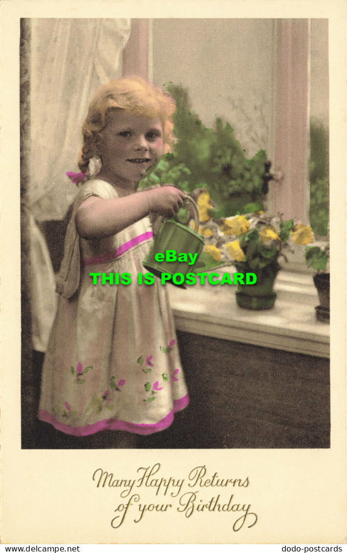 R574701 Many Happy Returns Of Your Birthday. Girl. S. G. M. 3721. Greeting Card - World