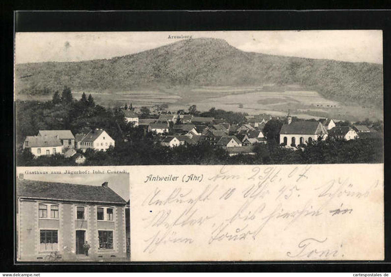 AK Antweiler / Ahr, Gasthaus Zum Jägerhof, Panorama Mit Aremberg  - Sonstige & Ohne Zuordnung