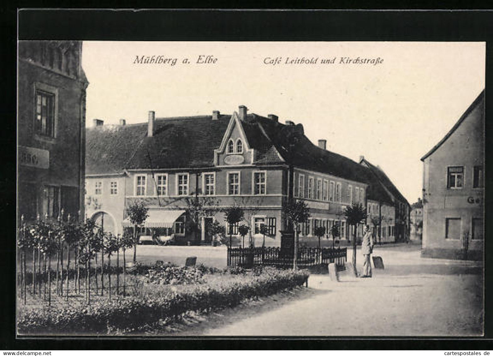 AK Mühlberg A. Elbe, Cafe Leithold An Der Kirchstrasse  - Mühlberg