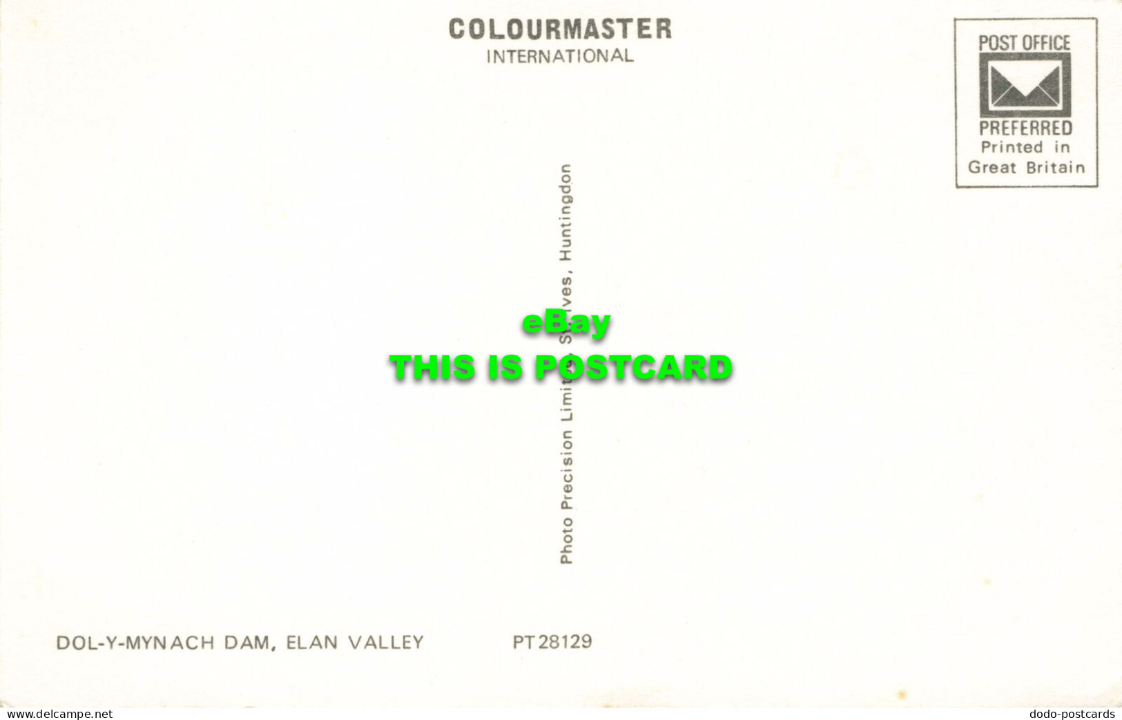 R575316 Dol Y Mynach Dam. Elan Valley. Colourmaster International. Precision - Monde