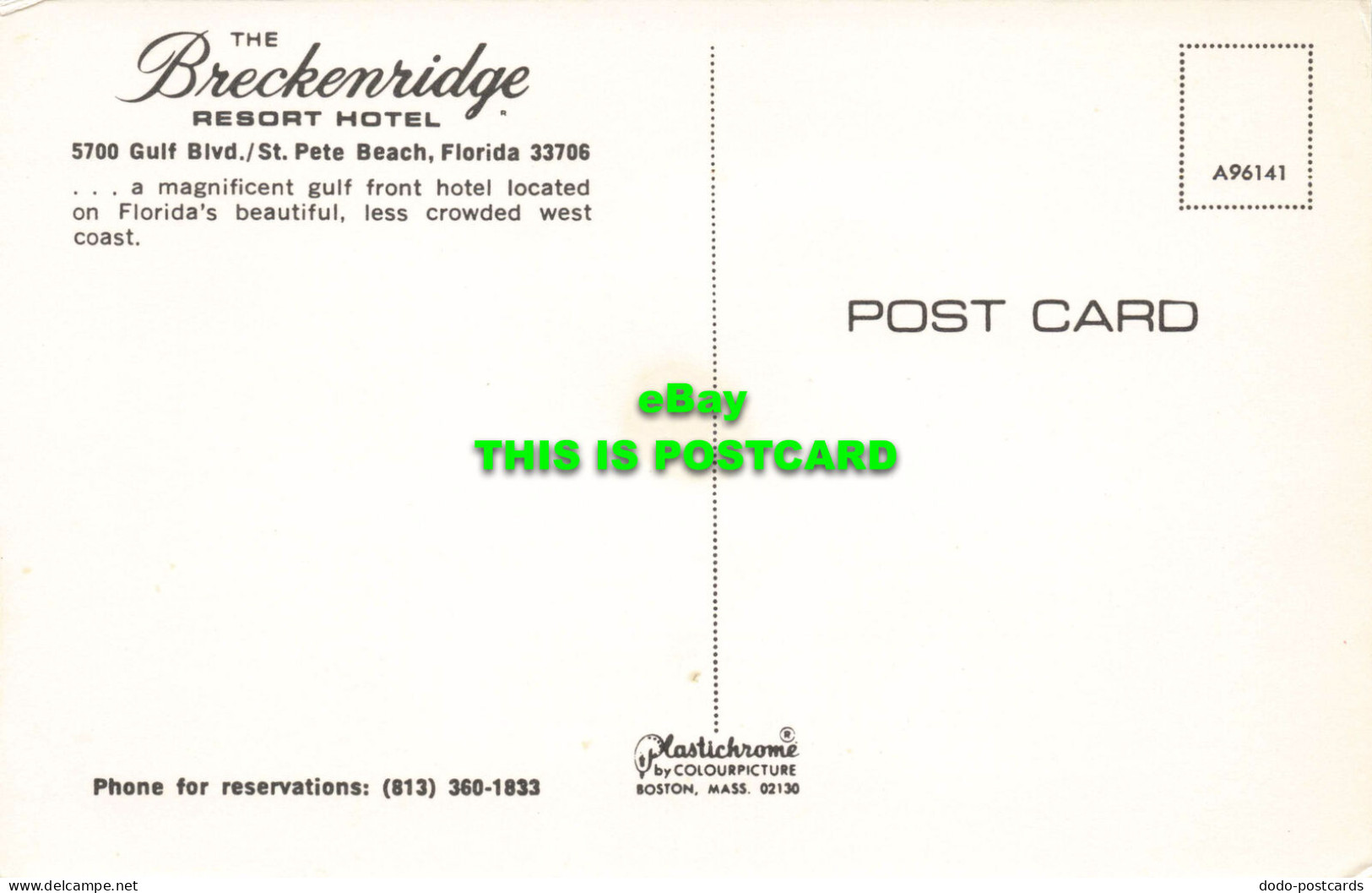 R574344 Breckenridge Resort Hotel. Florida. Plastichrome. Colourpicture - Monde