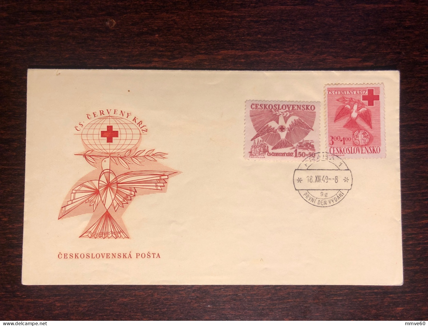 CZECHOSLOVAKIA FDC COVER 1949 YEAR RED CROSS HEALTH MEDICINE STAMPS - FDC
