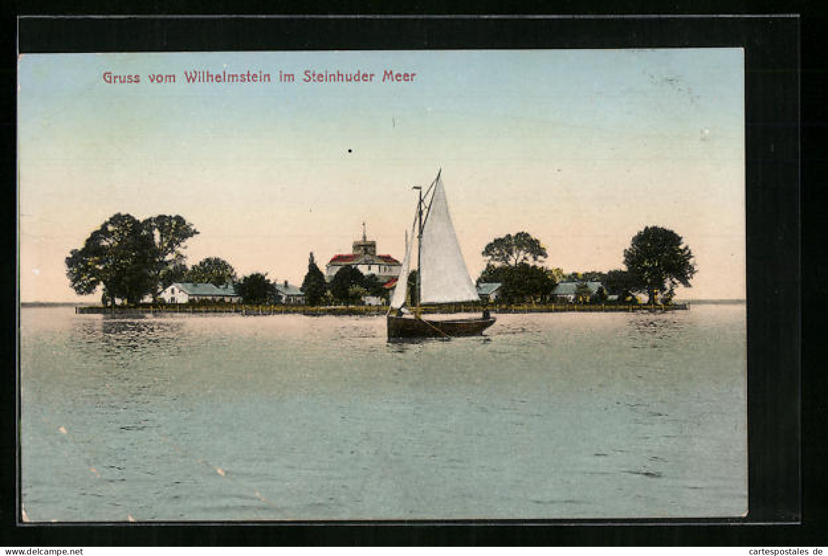 AK Wilhelmstein Im Steinhuder Meer, Segelboot Vor Der Insel  - Steinhude