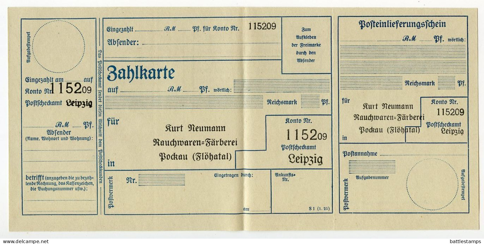Germany 1926 Cover W/ Letter & Zahlkarte; Pockau (Flöhatal), Kurt Neumann, Pelzfäberei Und Blenderei; 10pf. German Eagle - Lettres & Documents
