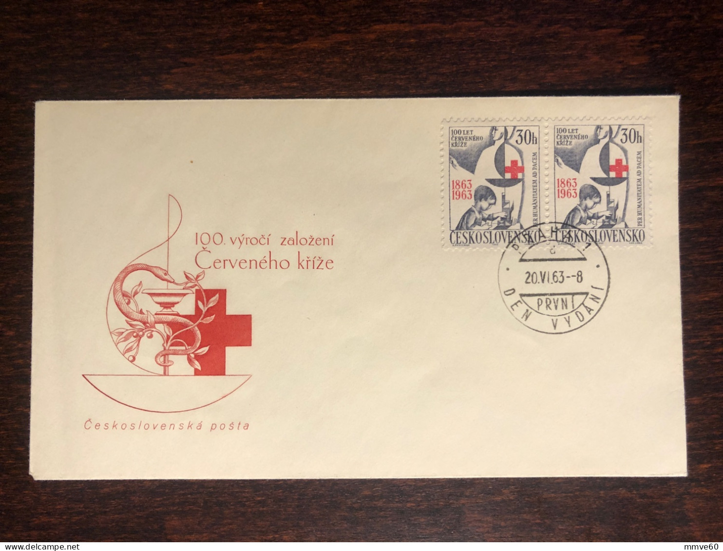 CZECHOSLOVAKIA FDC COVER 1963 YEAR RED CROSS HEALTH MEDICINE STAMPS - FDC