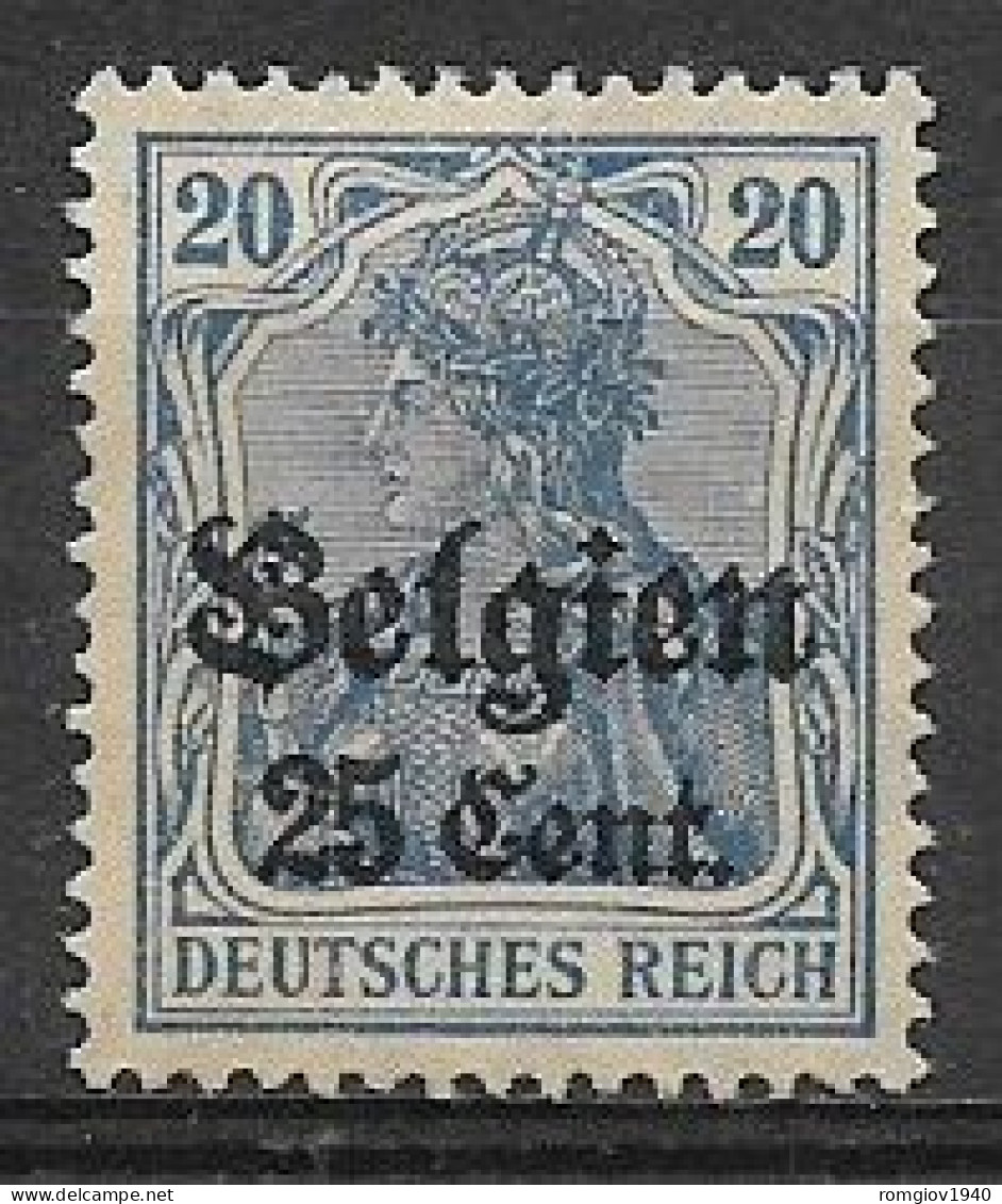 GERMANIA REICH OCCUPAZIONE TEDESCA 1916-18 BELGIO FRANCOBOLLI SOPRASTAMPATI UNIF. 18 MLH  VF - Autres & Non Classés