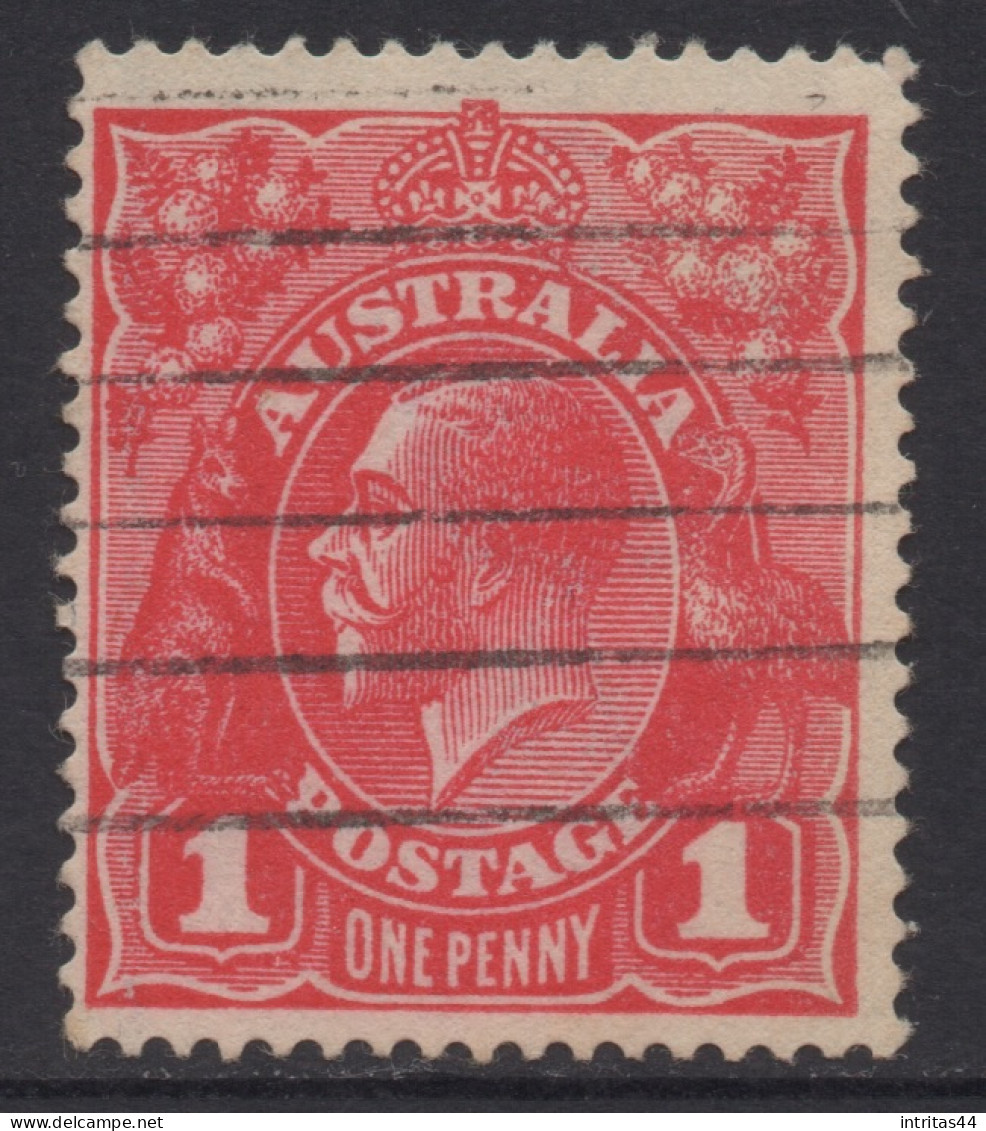 AUSTRALIA 1914-20 1d CARMINE-RED KGV STAMP  PERF.14.1/4 (LINE)  1st.WMK SG.21 VFU - Used Stamps