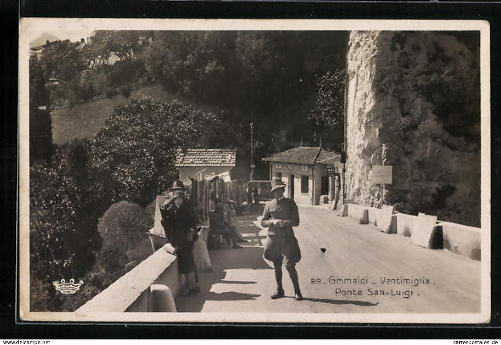 Cartolina Grimaldi Di Ventimiglia, Ponte San-Luihgi, Grenze  - Autres & Non Classés