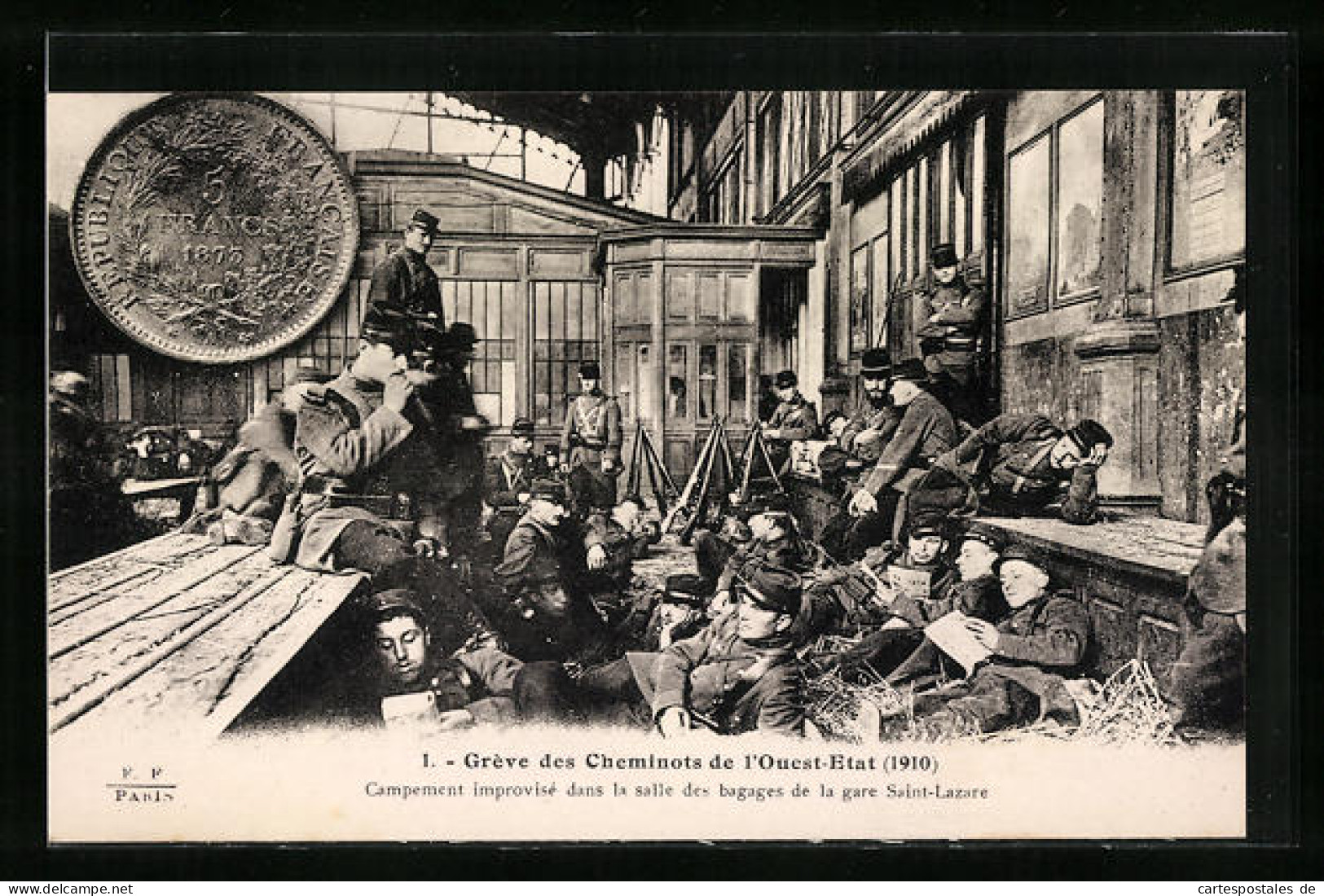 CPA Paris, Grève Des Cheminots De L`Ouest-Etat 1910, Arbeiterbewegung  - Autres & Non Classés