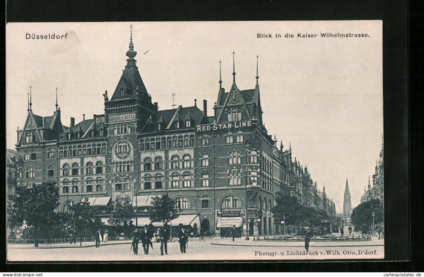 AK Düsseldorf, Blick In Die Kaiser Wilhelmstrasse Mit Bahnhof-Hotel, Red Star Line Und Geschäft  - Duesseldorf