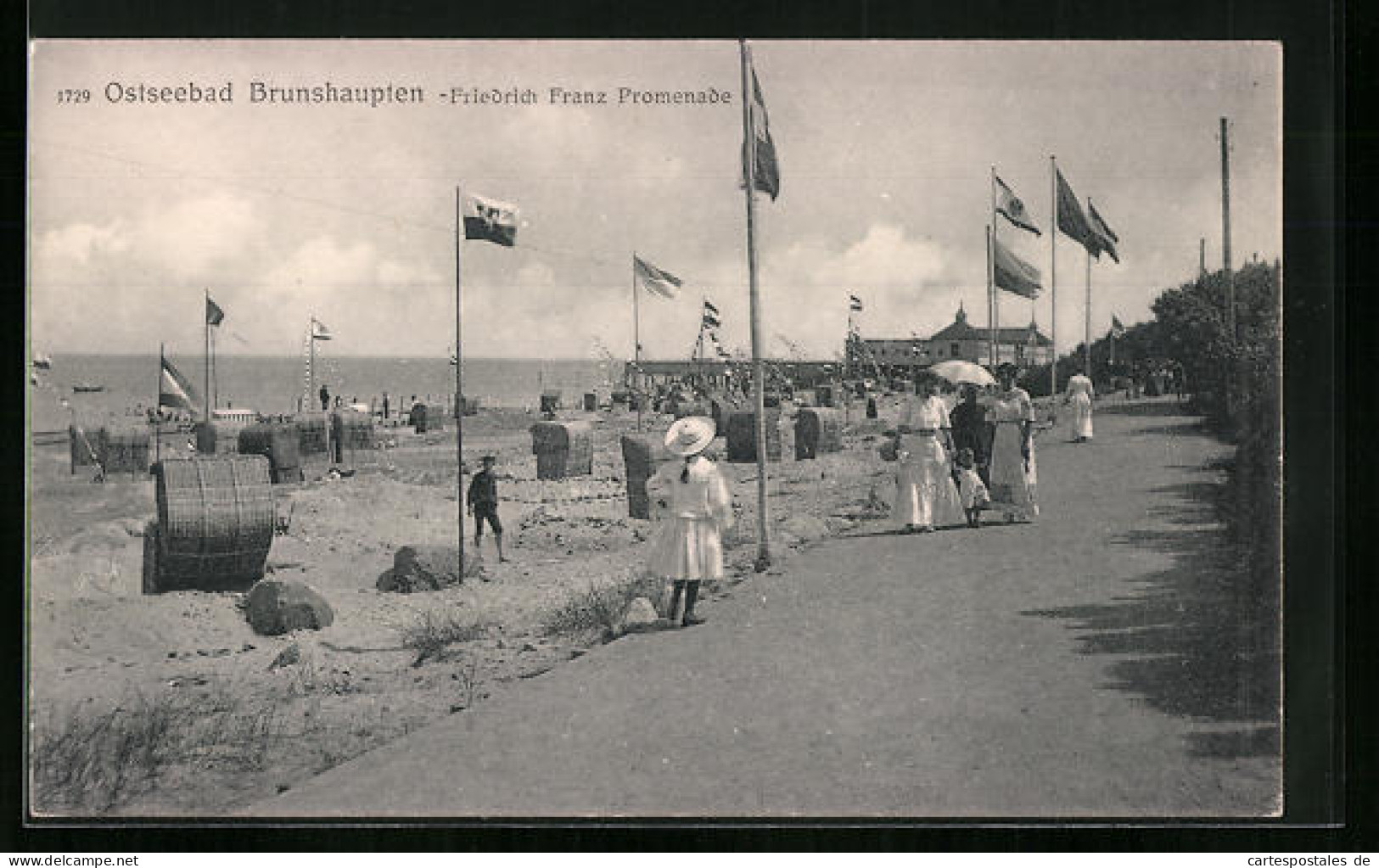 AK Brunshaupten, Friedrich-Franz-Promenade Mit Besuchern  - Otros & Sin Clasificación