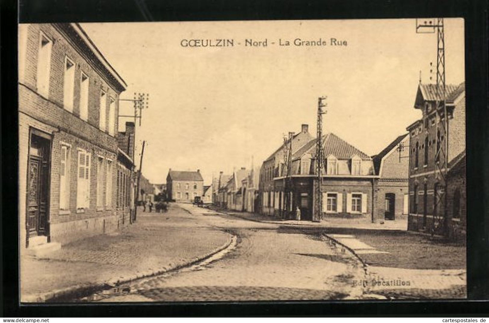 CPA Goeulzin, La Grande Rue  - Other & Unclassified