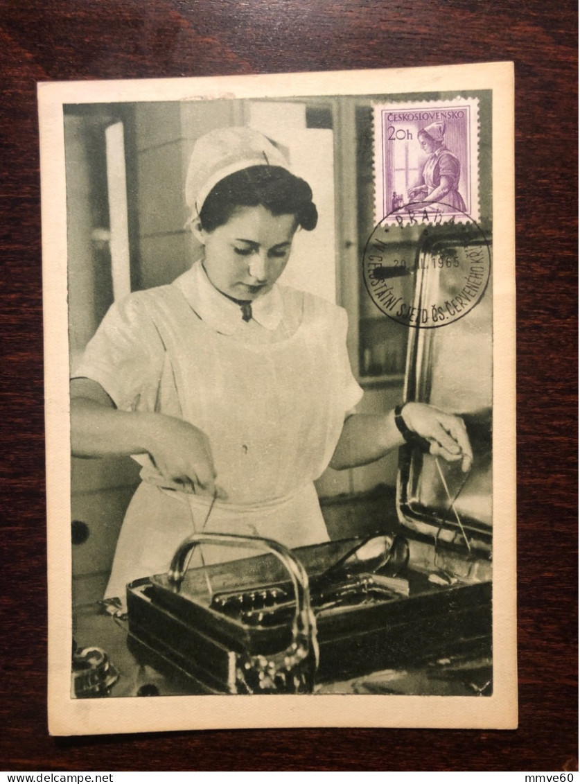 CZECHOSLOVAKIA FDC CARD 1965 YEAR NURSE SURGICAL INSTRUMENTS HEALTH MEDICINE STAMPS - FDC