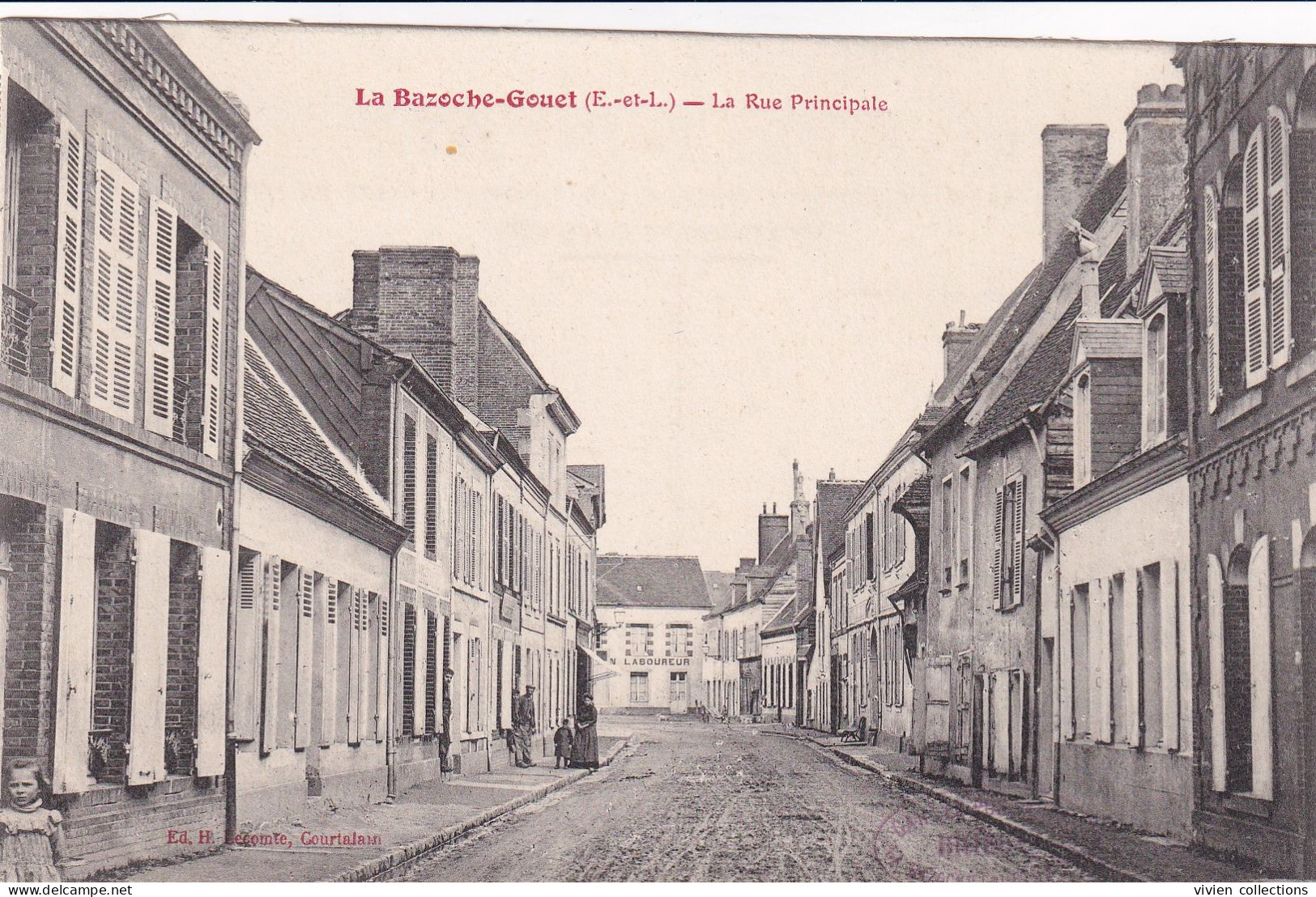 La Bazoche Gouet (28 Eure Et Loir) La Rue Principale - édit. Lecomte Et Tampon Cartes Postales Brière La Bazoche Gouët - Autres & Non Classés