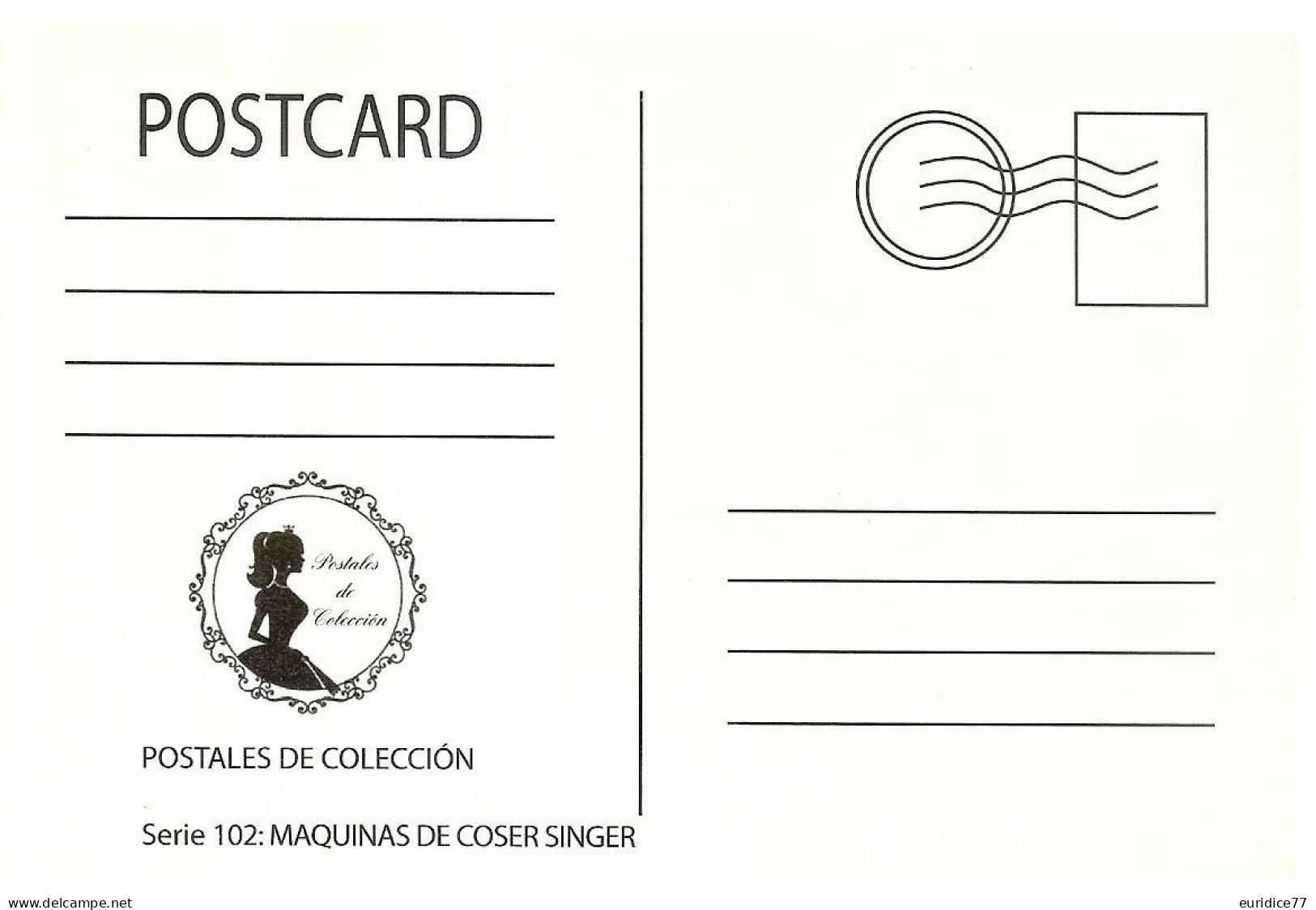 Postal Carte Postale Postcard - Maquinas De Coser Singer (2) - Publicité