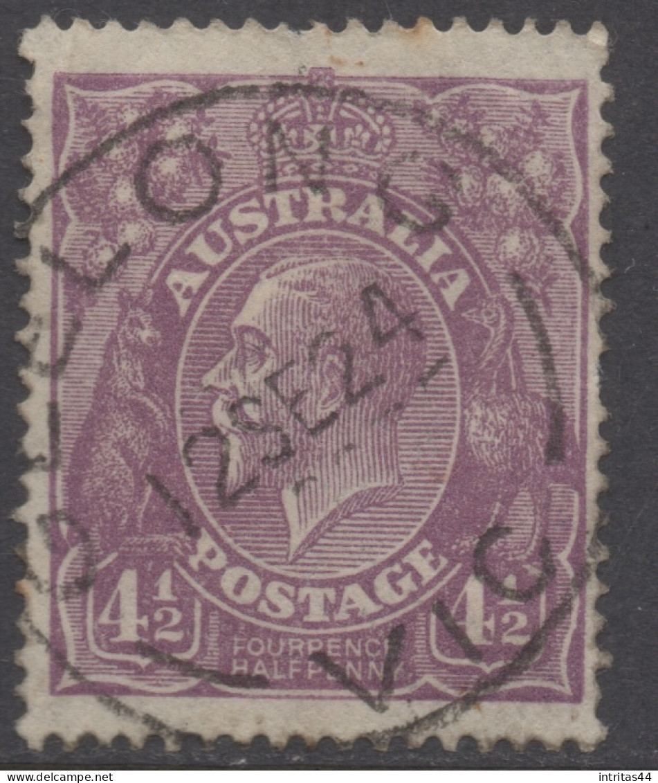 AUSTRALIA 1924 - 25 4.1/2d VIOLET  KGV STAMP PERF.14 1st WMK SG.81 VFU. - Oblitérés