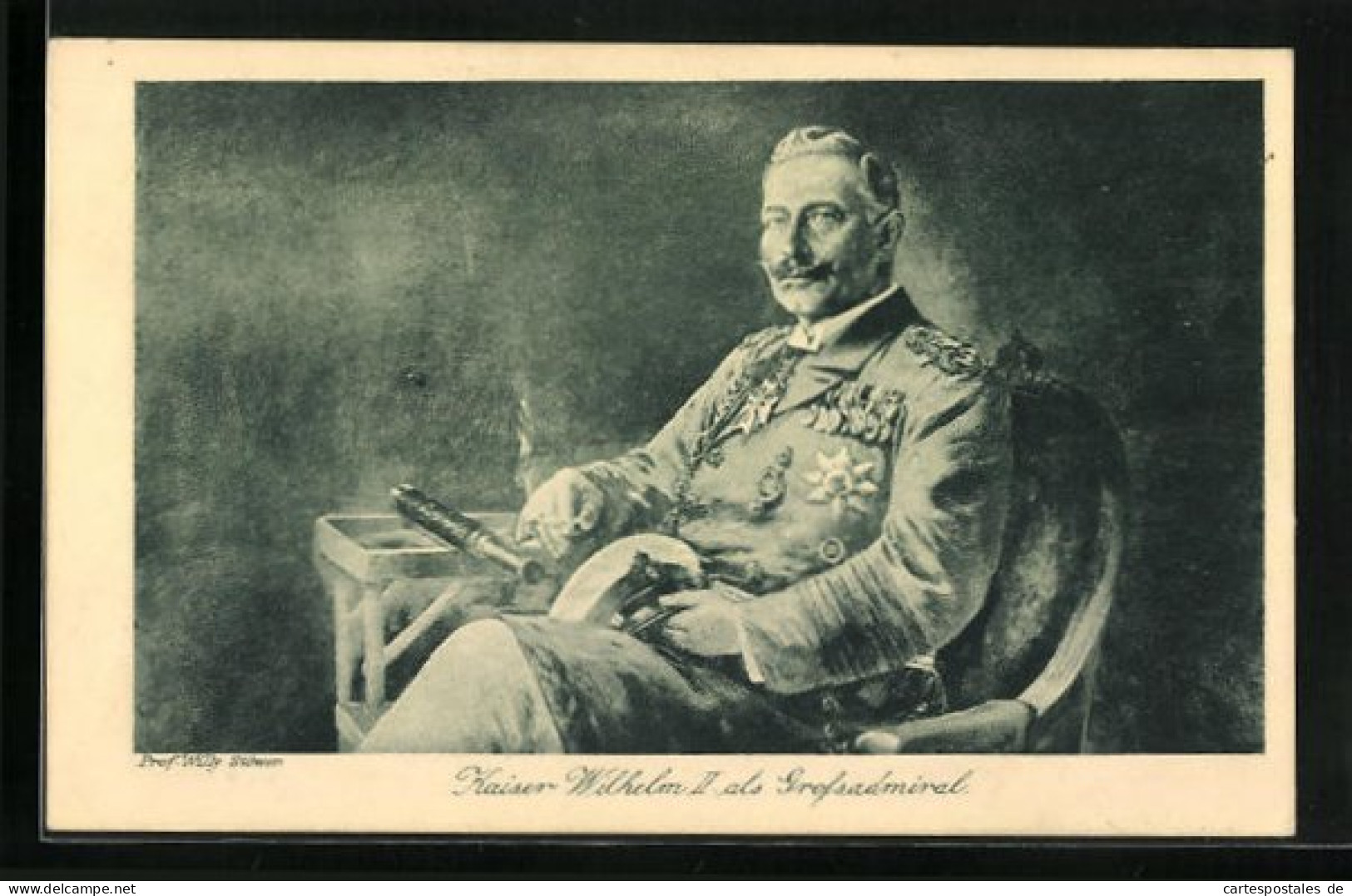 Künstler-AK Willy Stoewer: Kaiser Wilhelm II. Als Grossadmiral  - Royal Families