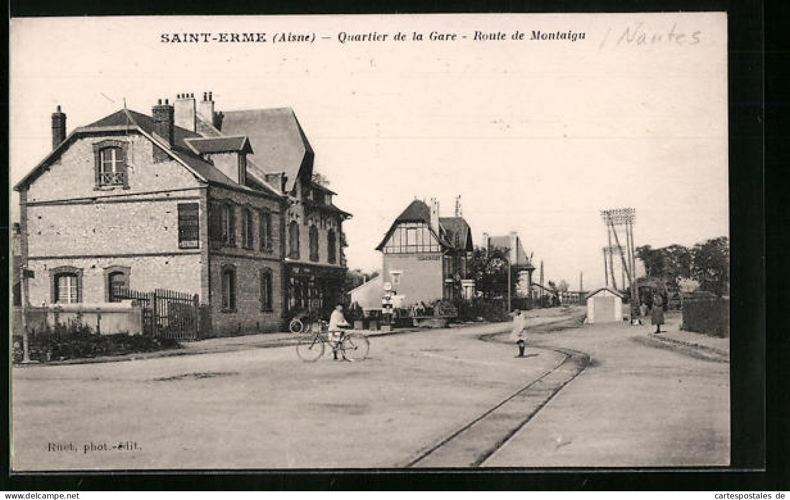 CPA Saint-Erme, Quartier De La Gare, Route De Montaigu  - Sonstige & Ohne Zuordnung