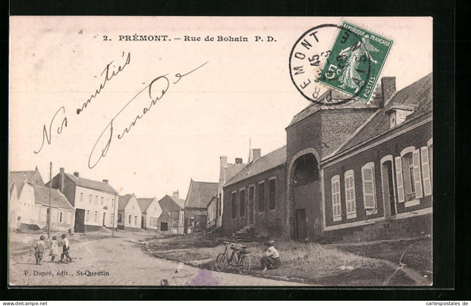 CPA Prémont, Rue De Bohain, Vue De La Rue  - Sonstige & Ohne Zuordnung