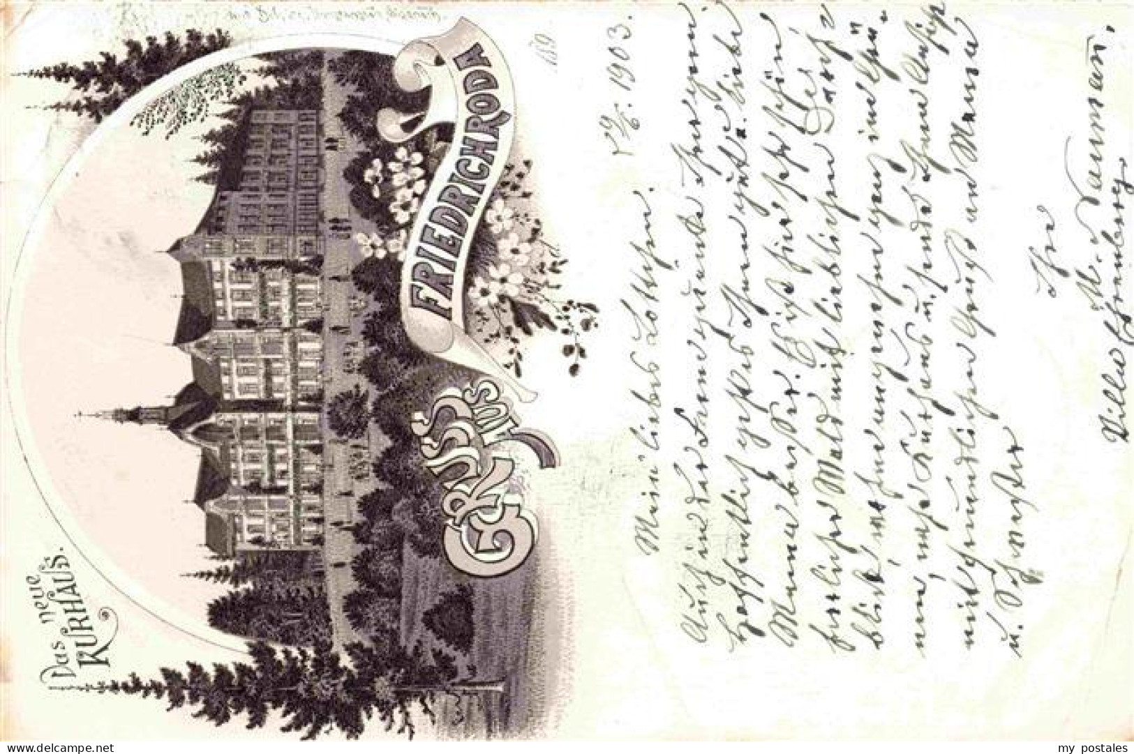 73974159 Friedrichroda Das Neue Kurhaus Litho Deutsche Reichspost - Friedrichroda