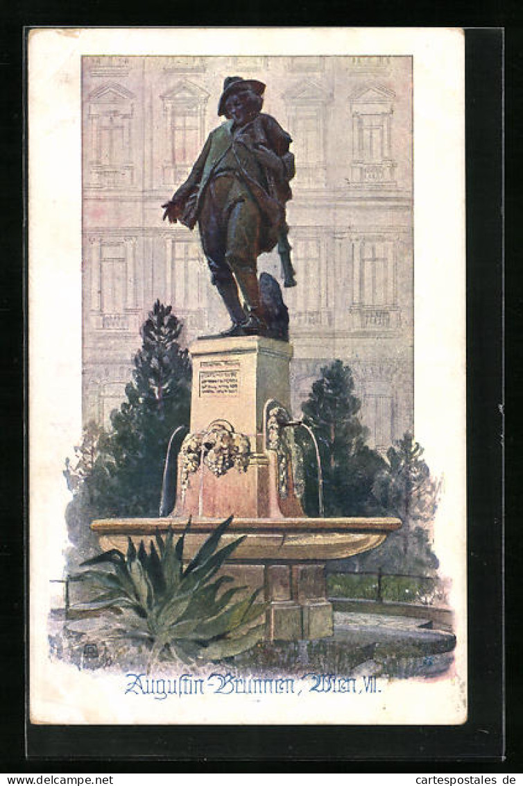 Künstler-AK Deutscher Schulverein Nr. 771: Wien, Augustin-Brunnen  - Weltkrieg 1914-18