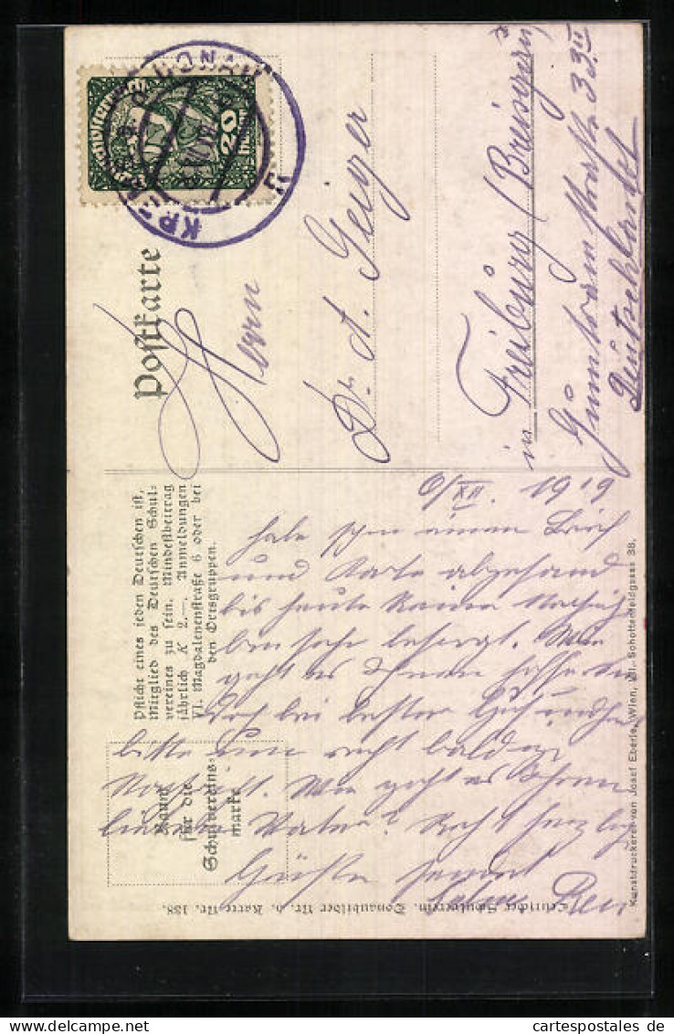 AK Deutscher Schulverein Nr. 138: Ruine Greifenstein  - Weltkrieg 1914-18