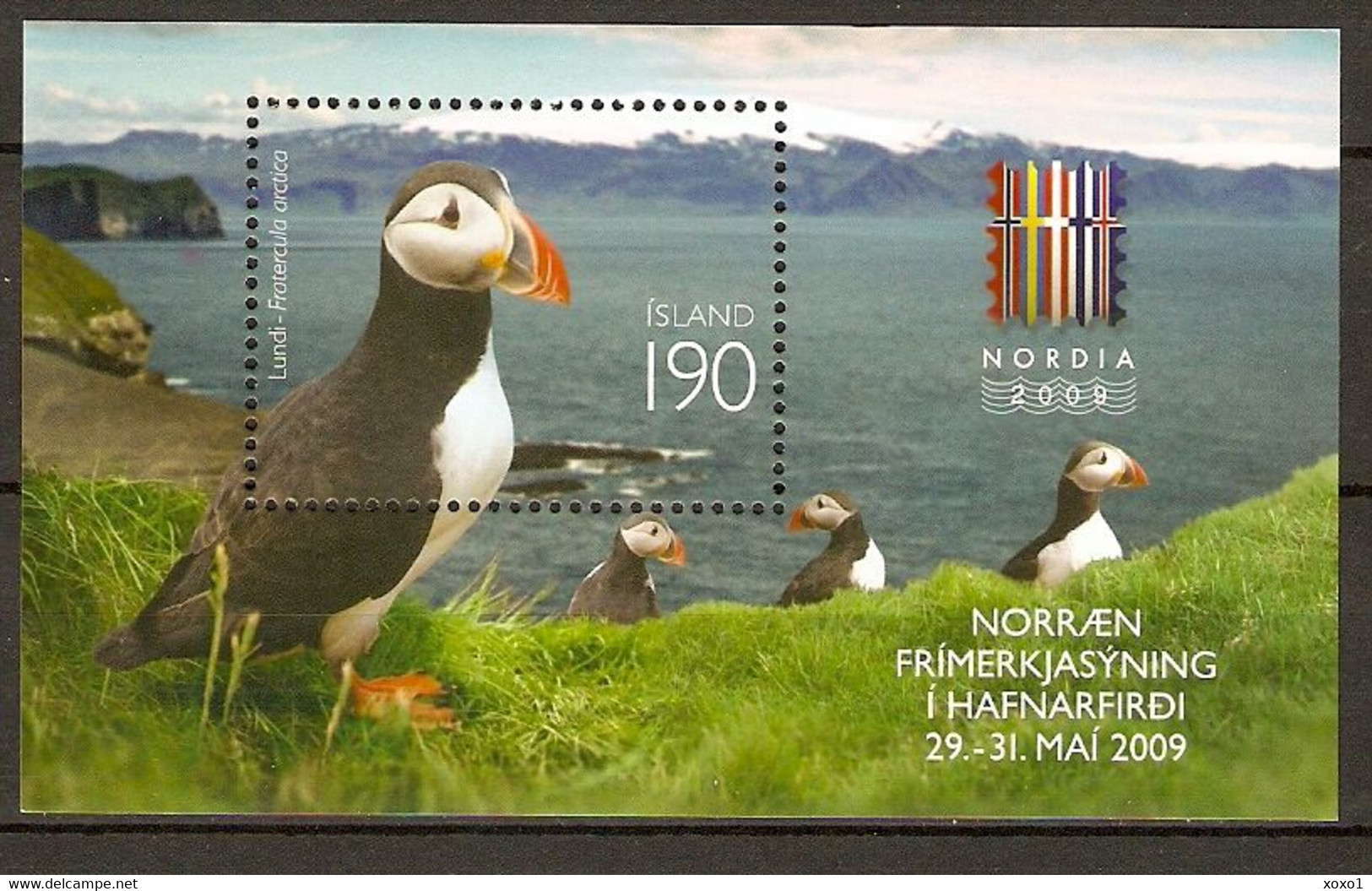 Iceland 2009 MiNr. 1246(Block 47) Island Birds Atlantic Puffin Birds NORDIA 2009, Reykjavik S/sh MNH** 3.00 € - Esposizioni Filateliche