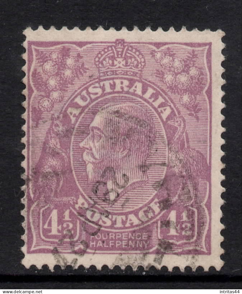 AUSTRALIA 1924 - 25 4.1/2d VIOLET  KGV STAMP PERF.14 1st WMK SG.81 VFU. - Gebruikt