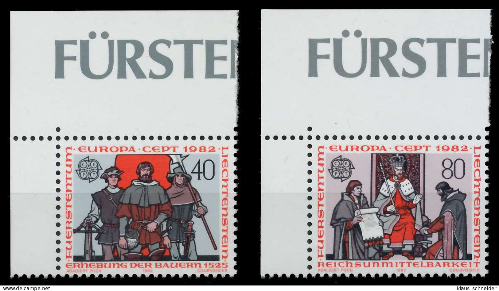 LIECHTENSTEIN 1982 Nr 791-792 Postfrisch ECKE-OLI X76AFF6 - Ungebraucht