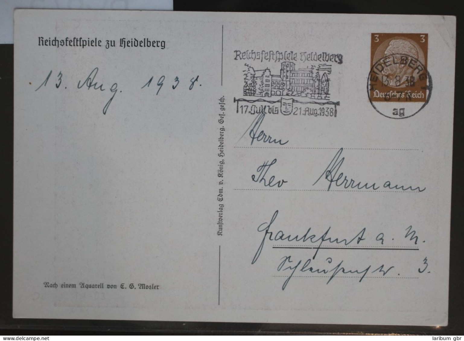 Deutsches Reich PP122/D03 Als Ganzsache Heidelberg #BC675 - Other & Unclassified